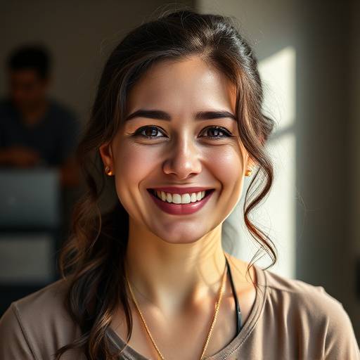 Retrato de Julia Santos, assistente de fotografia e atendimento ao cliente do Estúdio Luz e Arte